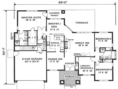Since the temperature is even in one floor, these houses require less cooling and heating as the temperature. Open One Story House Plans Simple One Story House Floor ...