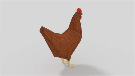 3d Model Low Poly Cartoon Chicken Vr Ar Low Poly Cgtrader