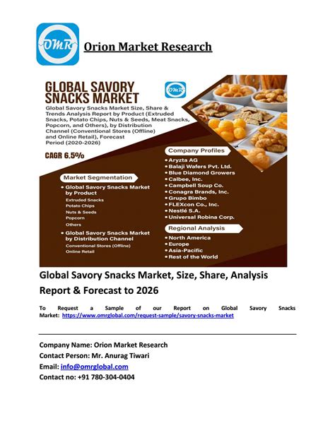 Global Savory Snacks Market Size Share And Forecast 2020 2026 By Mansi