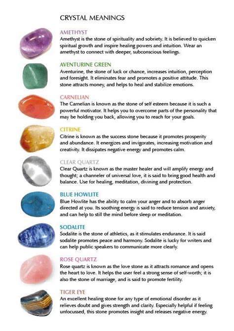 Properties Of Stones And Crystals Crystal Properties Crystal