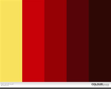 Color Palette Dark Red With A Yell Red Color Schemes Red Colour