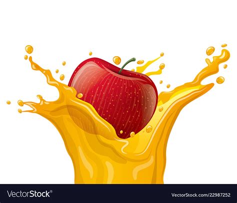 Apple Juice Splash Royalty Free Vector Image Vectorstock