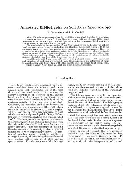 Annotated Bibliography On Soft X Ray Spectroscopy Page Unt Digital Library