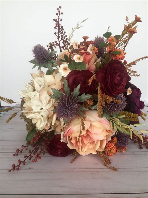 2 buy silk cascade wedding bouquets is better with delivery for several reasons: Fall Wedding Bouquet Silk Wedding Bouquet Rustic Bridal ...