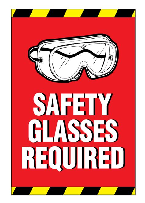 Safety Glasses Required Beyond This Point Notice Osha Ansi Label Decal Sticker Inches X Inches