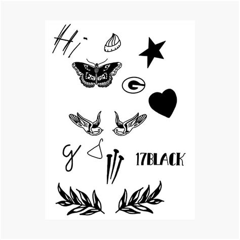 See more ideas about harry tattoos, tattoos, harry styles tattoos. "Harry Styles Tattoos Set" Photographic Print by ...