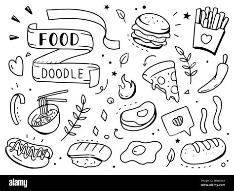 Food Doodle Illustration Doodle Design Concept Stock Vector Image