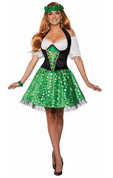 St Patricks Day Sexy Leprechaun Corset Dress Adult Womens Costume