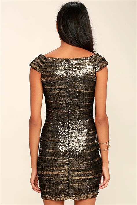 Stunning Gold And Black Sequin Dress Black And Gold Dress
