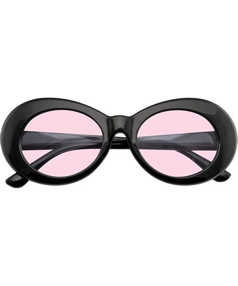 retro round 1990 s fashion clout goggle oval color tone black sunglasses pink ci1965qg4qt
