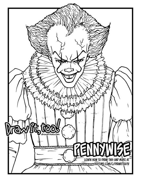 Pennywise coloring page to offer you nice stephen king s it coloring pages to print out and color. Pennywise Coloring Pages | Coloring pages, Cute coloring ...