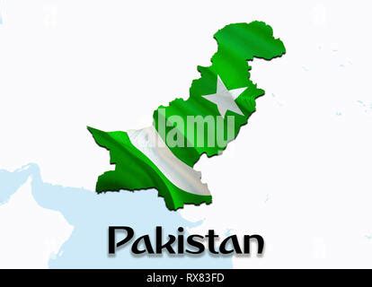 Pakistan Flag Map Stock Photo Alamy