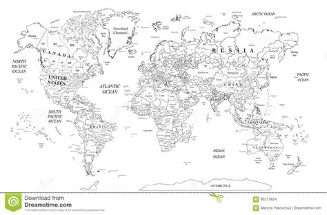 Mapa Del Mundo Blanco Y Negro Cuadros De Mapas Mapas Mundi El Mapa