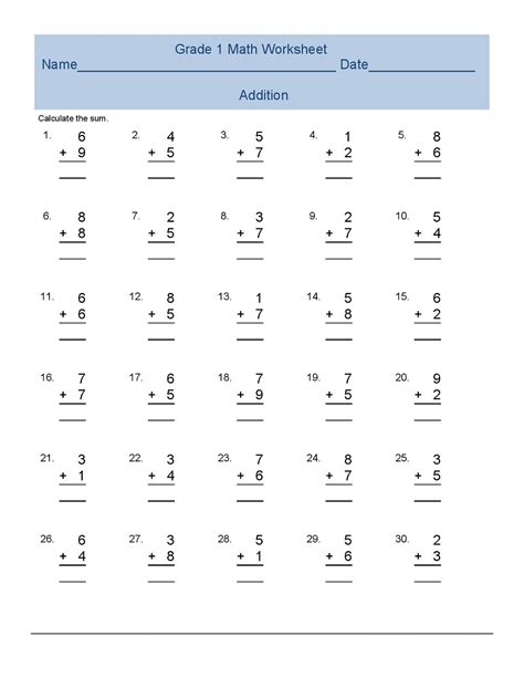 Printable Grade 1 Math Worksheets Activity Shelter Math Worksheets