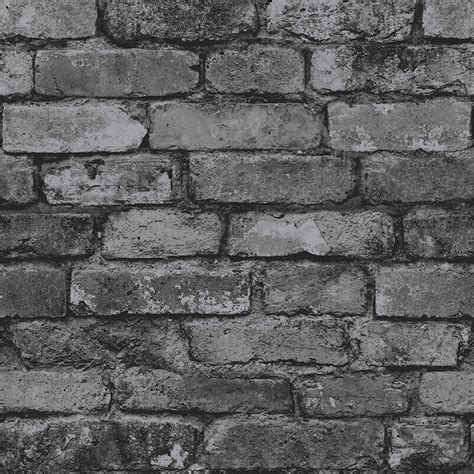 Brewster Fd31284 Rustic Brick Wallpaper Silverblack Uk
