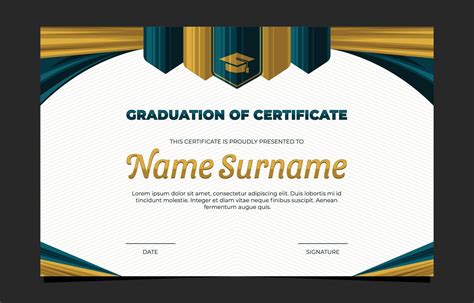 Elegant Navy Blue And Gold Certificate Of Graduation Template 8609019