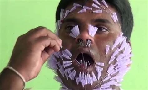 Meet India S Needle Man Who Can Stick Needles In His Face Meet