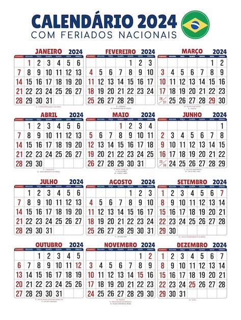 Calendário brasil feriados nacionais calendário datas comemorativas e feriados Vetor