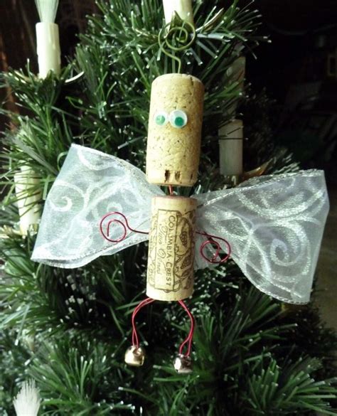 Recycled Wine Cork Angel Ornament Bowdabra
