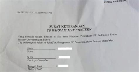 Berikut ini contoh surat pribadi singkat. Contoh Surat Paklaring PT Epson Pengalaman Kerja Sebagai ...
