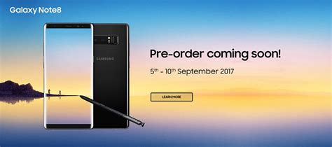 The samsung galaxy note 8 features a 6.3 display, 12mp back camera, 8mp front camera, and a 3300mah battery capacity. Samsung Galaxy Note 8 and Pre Order Details for Malaysia