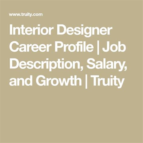 Interior Designer Career Profile Job Description Salary And Growth