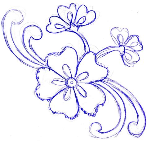 Embroidery Patterns Easy Simple Flower Designs For Pencil Drawing Bmp