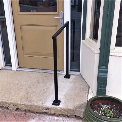 This is the most common installation and the simplest if the post . Pipe Handrails for Storefront - Great Lakes Metal Fabrication