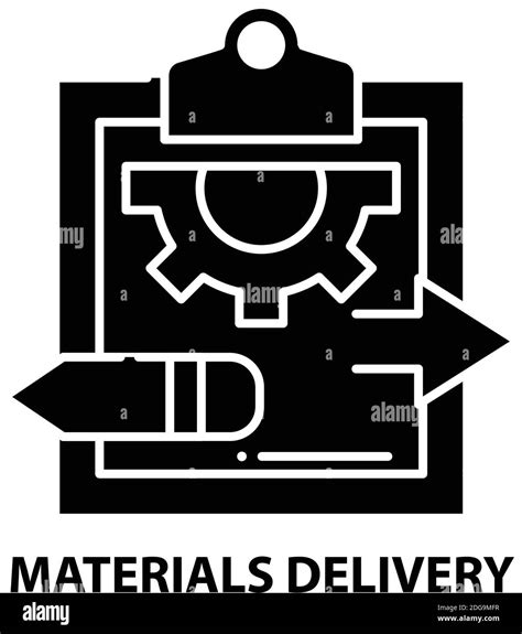 Materials Delivery Icon Black Vector Sign With Editable Strokes