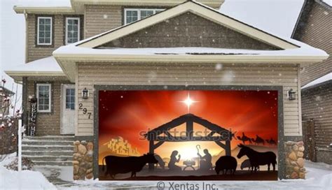 Garage Door Decor Nativity Silhouette By Xentas Inc Print Decor
