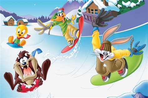 Looney Tunes In Snow Déco Wallpaper