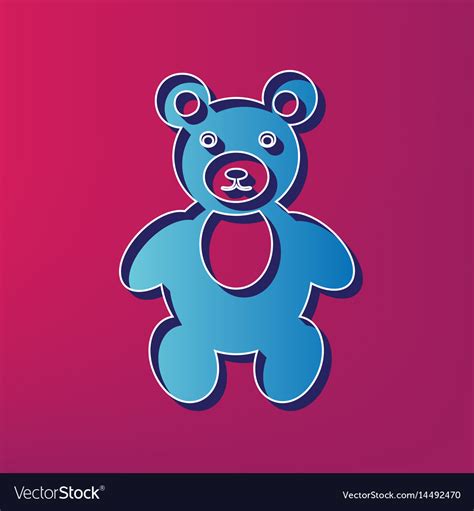 Teddy Bear Sign Blue 3d Royalty Free Vector Image