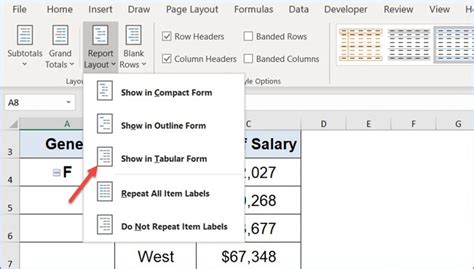 How To Change Pivot Table In Tabular Form Excelnotes