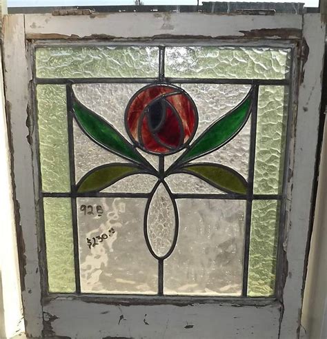 1 Antique English Stained Glass Windows J 92 B 21 X 24