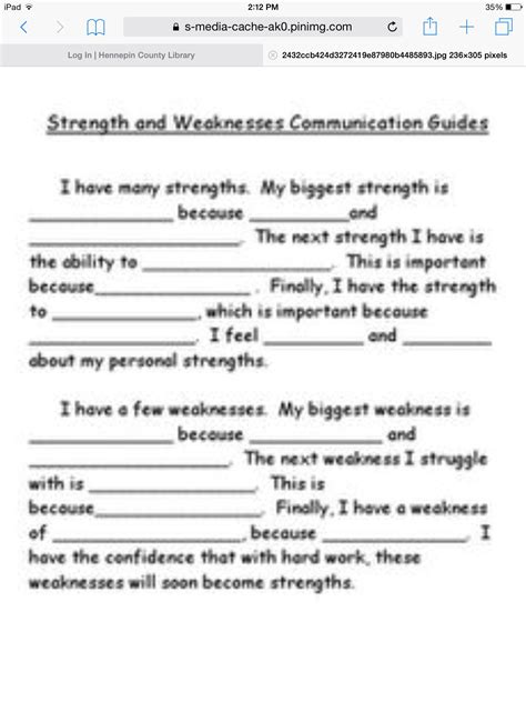 Strengths And Weaknesses Change To Challenge Counseling Activities