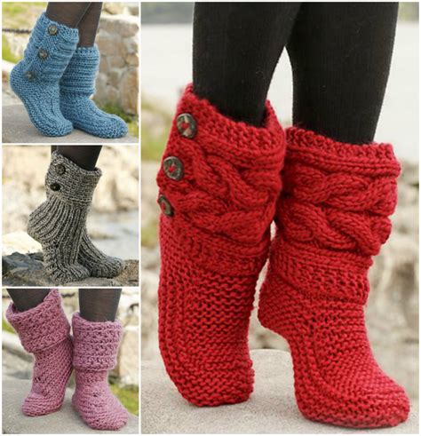 Knitted Boot Slippers Pattern Mikes Nature