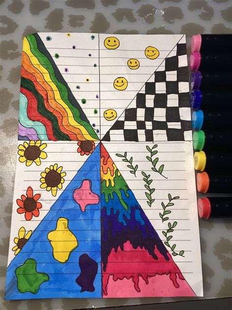 A Piece Of Paper That Has Been Drawn With Colored Crayons And Markers On It