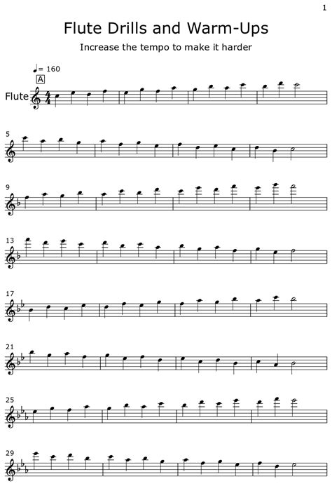 Flute Drills And Warm Ups Sheet Music For Flute