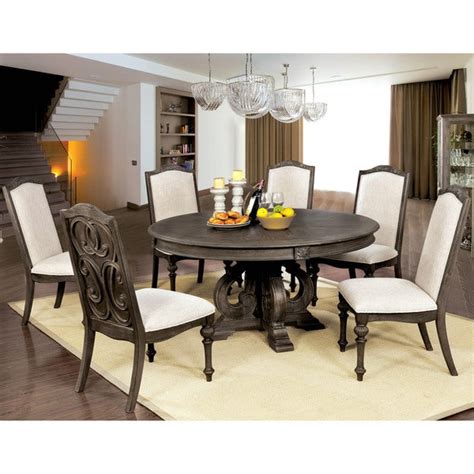 Shop Furniture Of America Kaur Rustic Brown 60 Inch Round Dining Table