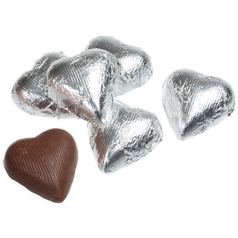 Silver Chocolate Foil Hearts 10lb Bulk Bulkecandy