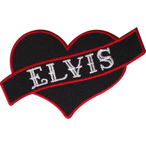Love Elvis Presley Patch Embroidered Badge Iron Sew On Heart Etsy