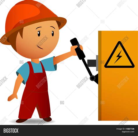 Little Cartoon Electrician Switch Vector And Photo Bigstock