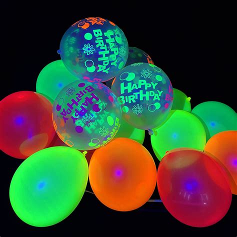 180 Pieces UV Neon Balloon 12 Inch Blacklight Glow Party Balloon