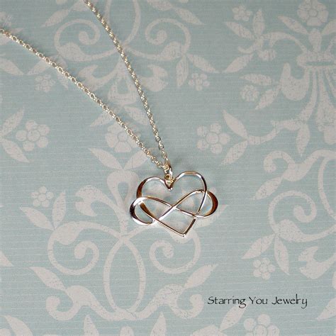mother daughter necklace set sterling silver infinity heart necklaces starring you jewelry