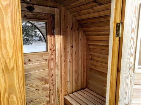 Outdoor Barrel Sauna With Changing Room