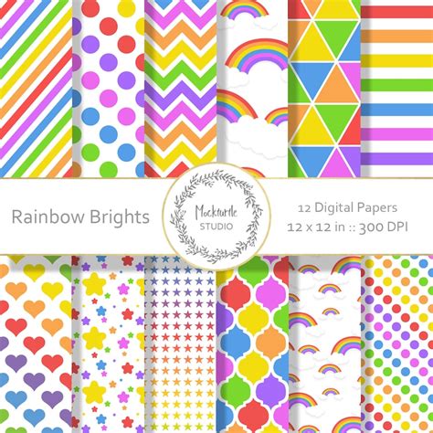 Scrapbooking Paper Designs Rainbow Diy Craft