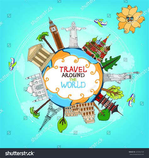 Travel Around World Stock Illustration 429302728 Shutterstock