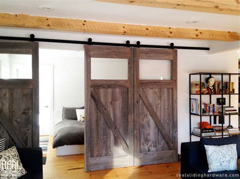 Despite our rustic barn door roots, we offer a although interior barn doors are most commonly used in bedroom, living room, and kitchen applications, they. Barn Door Installations