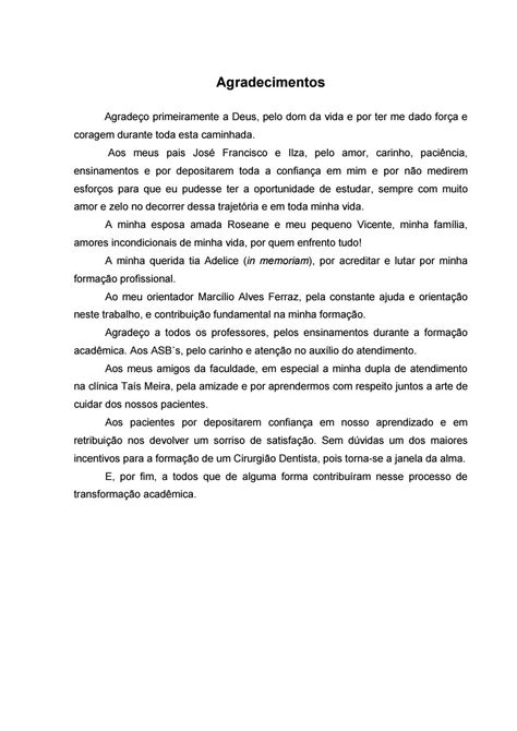 Exemplo De Agradecimento E Dedicatoria Para Tcc