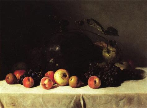 Still Life With Watermelon Grapes And Apples 1880 Painting George